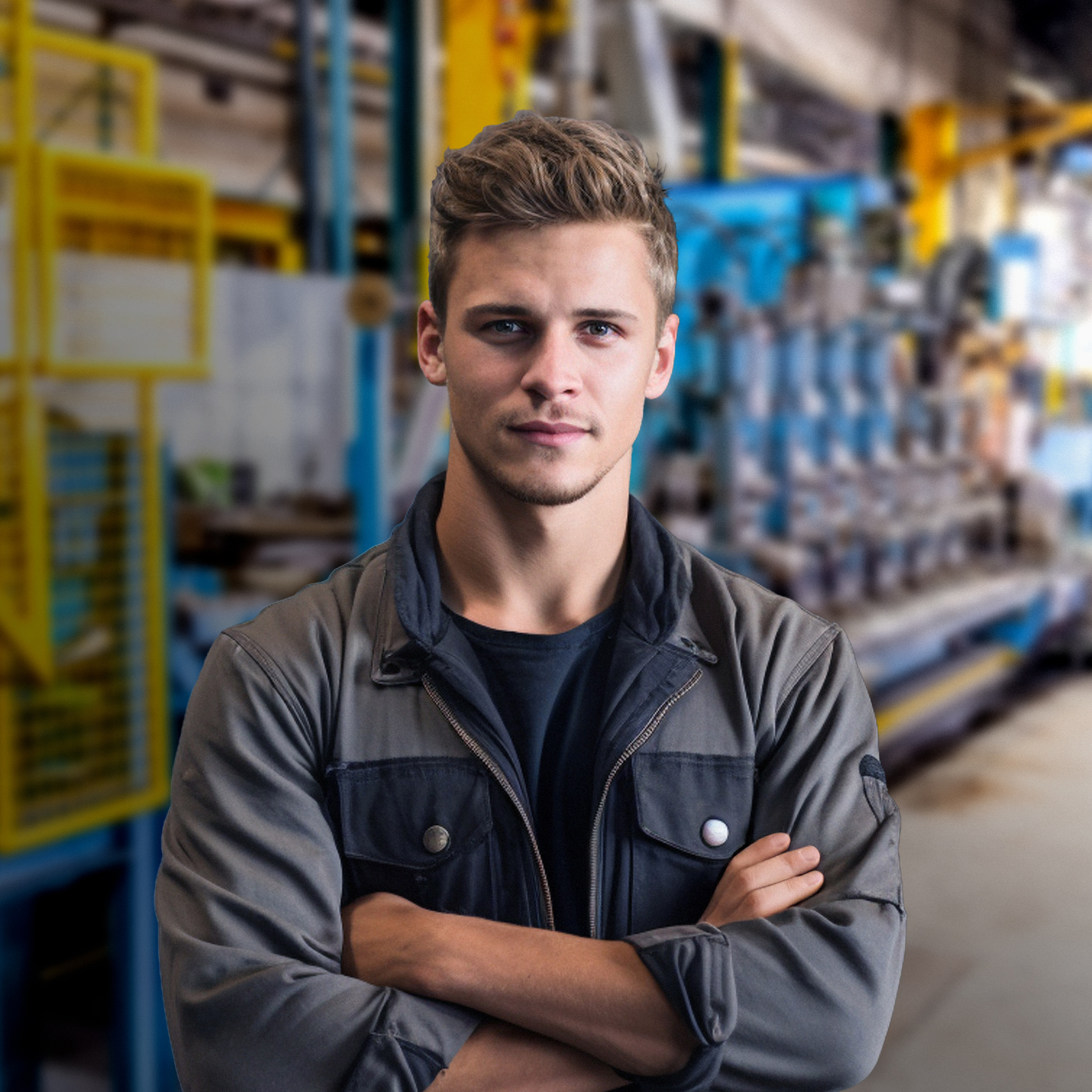 Engine of Industry: High-Resolution Portrait of a Young Mechanic